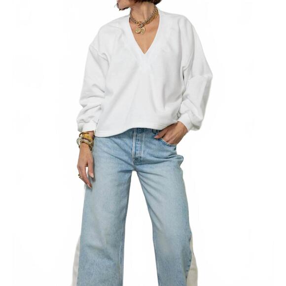 SHOP KMJ Tops - NEW SHOP KMJ tucker v-neck sweater in white